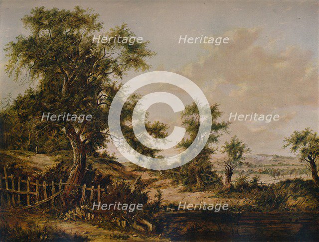 'Landscape, with Pool and Tree in foreground', 1828. Artist: Patrick Nasmyth.