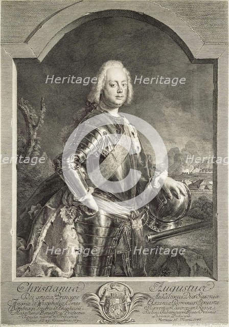 Portrait of Christian August, Prince of Anhalt-Zerbst (1690-1747), 1750.  Creator: Schmidt, Georg Freidrich (1712-1775).