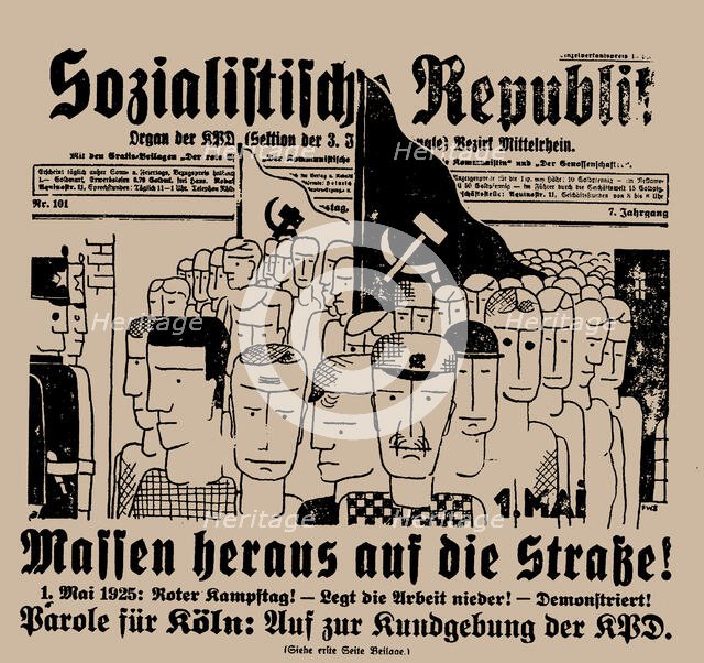 The Sozialistische Republik, April 30, 1925, 1925. Creator: Seiwert, Franz Wilhelm (1894-1933).