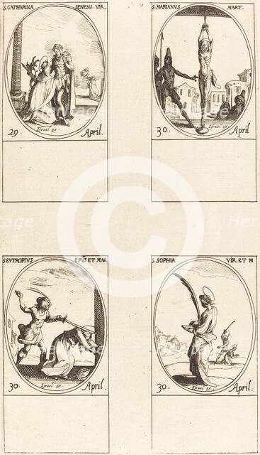 St. Catharine of Siena; St. Marian; St. Eutropius; St. Sophia. Creator: Jacques Callot.