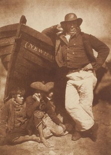 James Linton and Three Boys, Newhaven, 1843/47, printed c. 1916. Creators: David Octavius Hill, Robert Adamson, Hill & Adamson.