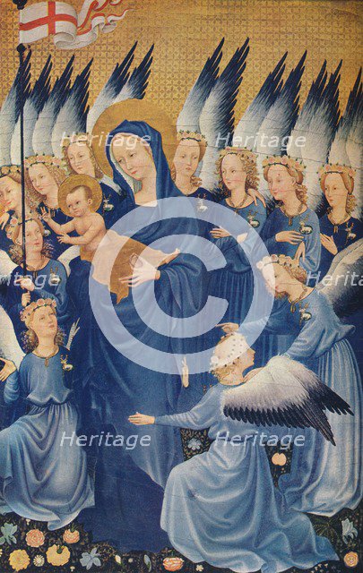 'The Virgin and Child with Angels: Leaf of the Wilton Diptych', c1395. (1941). Artist: Unknown.
