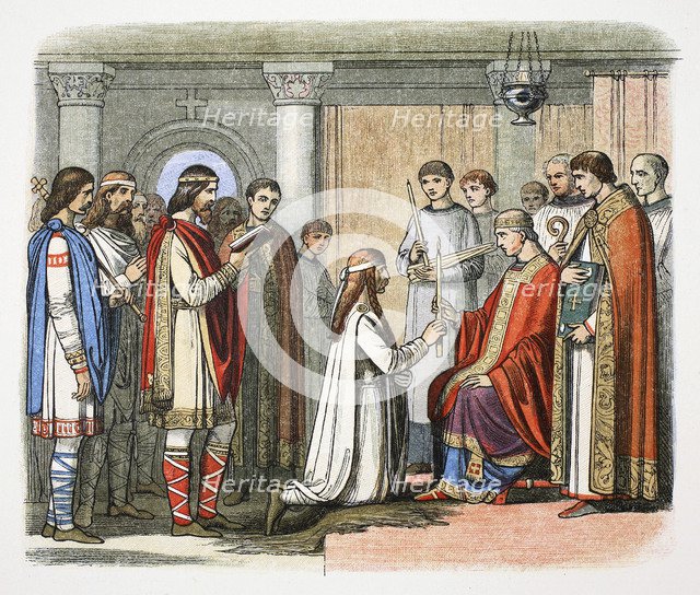 Baptism of King Guthrum, 878 (1864). Artist: James William Edmund Doyle
