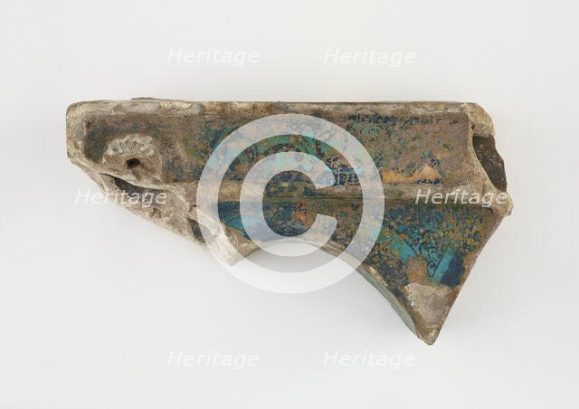 Corner tile, broken in two pieces, late 12th-early 13th century. Creator: Unknown.