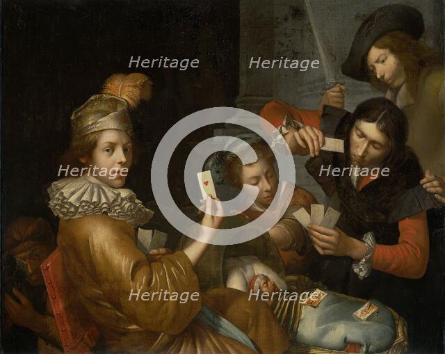 The Card Game on the Cradle: Allegory, 1643-1683. Creator: Johannes van Wijckersloot.