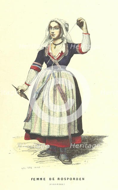 Woman from Rosporden (Finistère), 1859.  Creator: Lacoste.