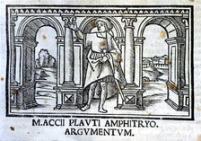 Engraving belonging to the Act I of the play 'Amphitryo', by Tito Maccio Plautus, in an edition o…