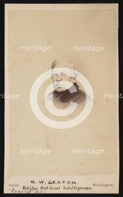 Portrait of William Winston Seaton (1785-1866), Before 1866. Creator: Mathew Brady.