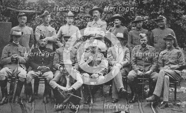 'Major-General Baden-Powell and the Principal Men Who Helped Him to Defend Mafeking', 1900. Creator: Unknown.