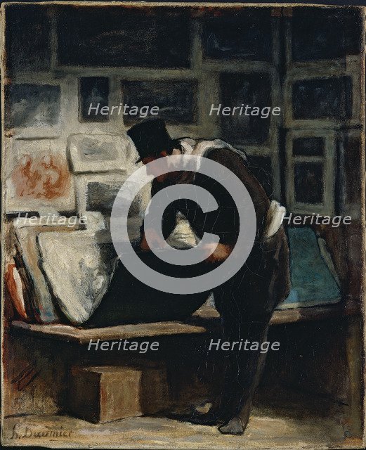 The Prints Collector. Artist: Daumier, Honoré (1808-1879)