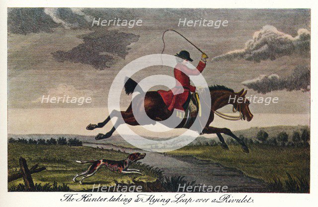 'The Hunter Taking A Flying Leap Over A Rivulet', c1740, (1922). Artist: James Seymour.