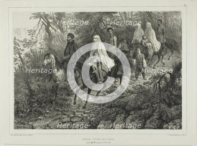 Traveling Tartar Family, Near Yalta, Crimea, August 15, 1837, 1840. Creator: Auguste Raffet.