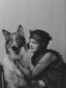 Phillips, Norma, Miss, with dog, portrait photograph, 1914 Nov. 28. Creator: Arnold Genthe.
