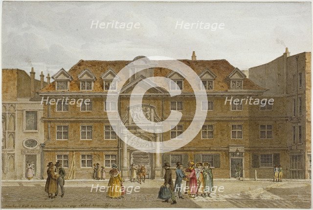 View of Blackwell Hall on King Street, City of London, 1819.                                         Artist: Robert Blemmell Schnebbelie