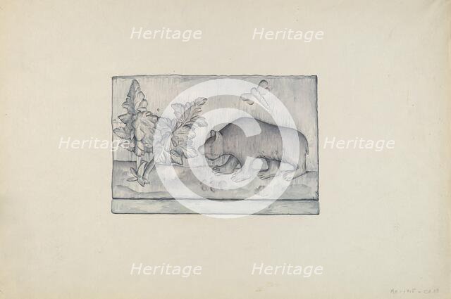 Relief Panel of Bear, 1935/1942. Creator: Flora Merchant.