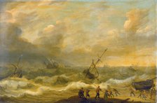 Stormy Sea with many Ships, 1638. Creator: Adam Willaerts.