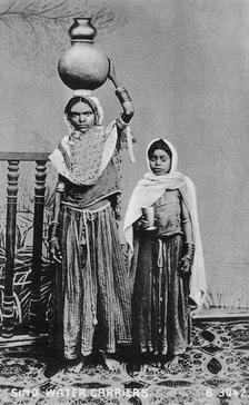Sindh water carriers, India, 1917. Artist: Unknown