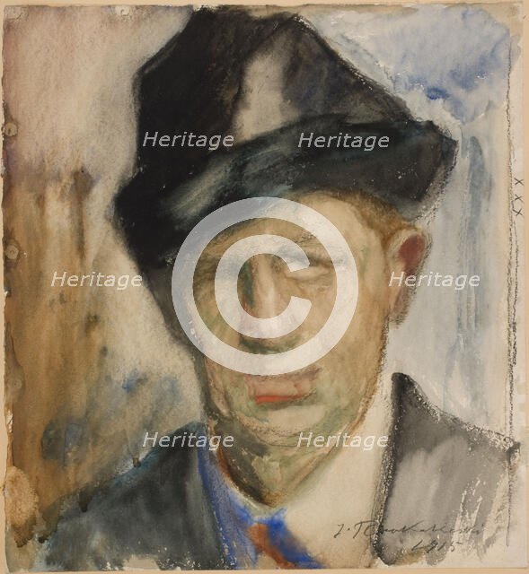 Self-Portrait, 1915. Creator: Jalmari Ruokokoski.