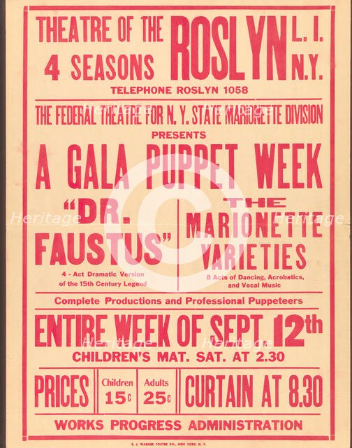 Poster from Roslyn production of Power (Roslyn, NY), [1930s] . Creator: Unknown.