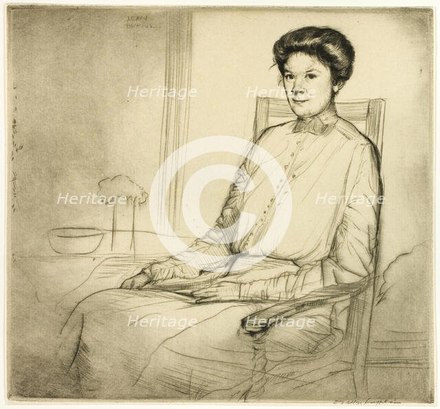 Drypoint Number Three: Portrait, 1909. Creator: Donald Shaw MacLaughlan.