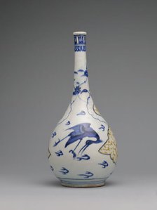 Bottle with Flying Cranes, Iran, 1650s. Creator: Unknown.