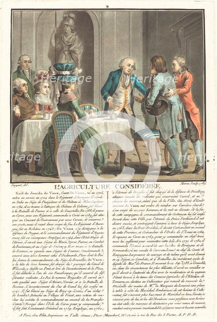 L'agriculture consideree, le Comte de Veaux, 1789. Creator: Jean Baptiste Morret.