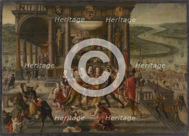 Allegory on the Fall of Antwerp on 17 August 1585, 1585-1586. Creator: Vredeman de Vries, Hans (Jan) (1526-1606).