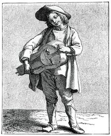 A hurdy-gurdy player, 1737-1742.Artist: Bouchardon