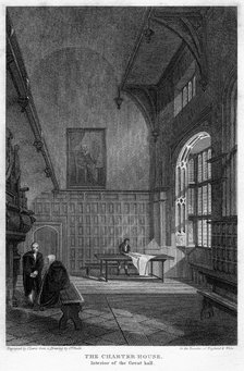 Interior of the Great Hall, Charterhouse, London, 1815.Artist: J Lewis