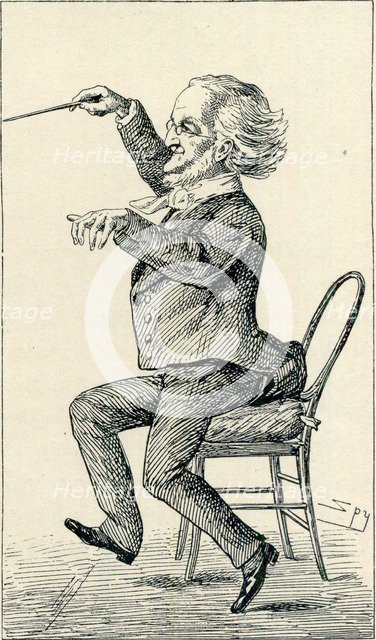 Richard Wagner as Conductor. Caricature, c. 1870.