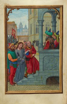 Christ before Pilate; Prayer Book of Cardinal Albrecht of Brandenburg, about 1525-1530. Creator: Simon Bening.