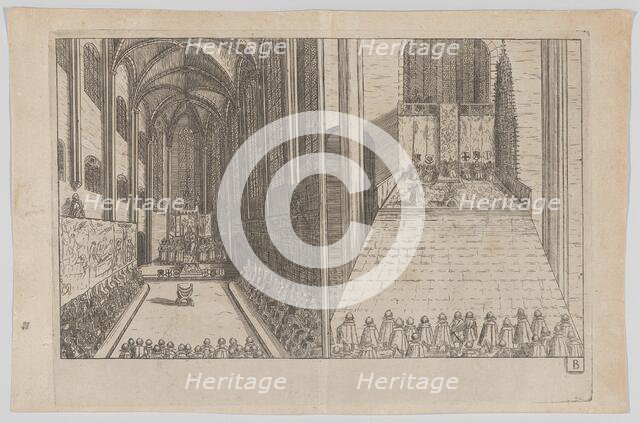Plate B: Election and Coronation of Emperor Maximilian II, 1612., 1612. Creator: Anon.