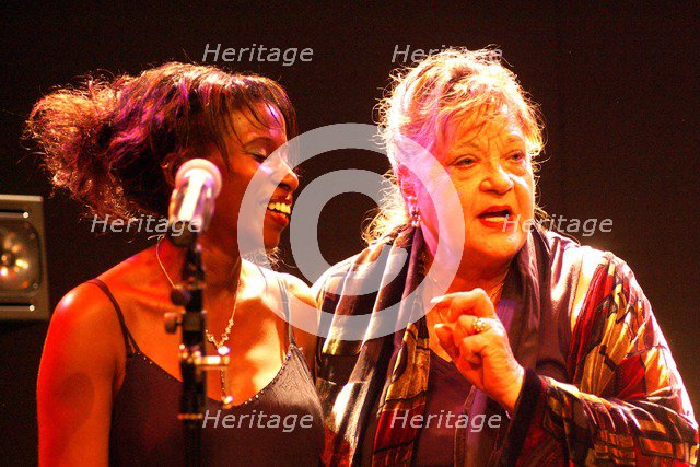 Lynieve Austin with Sylvia Syms, The Warehouse, Croydon, London.   Artist: Brian O'Connor