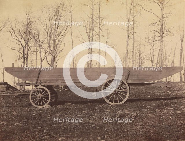 [Detachment of 50th N.Y. Volunteer Engineers, Pontoon Wagon and Saddle Boat], ca. 1864. Creator: Tim O'Sullivan.