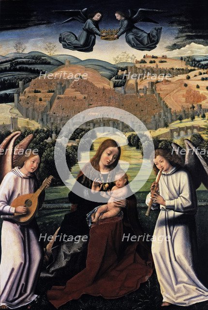  'Virgin and Child, with the city of Granada as background'.