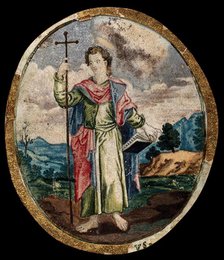 Saint John the Baptist in the wilderness, holding a cross, 1700-1799. Creator: Unknown.