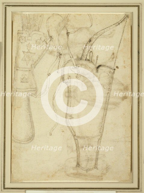 Bowcase and Quiver of Arrows, 1438. Creator: Pisanello.