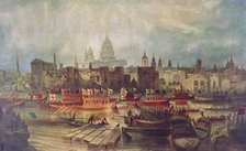 The Lord Mayor's procession by water to Westminster, London, c1820. Artist: Anon