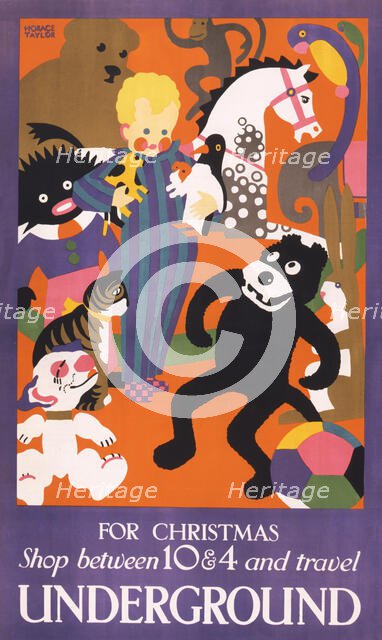 For Christmas: Underground , 1924. Creator: Taylor, Horace (1881-1934).