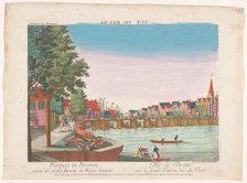 View of the Great Bridge over the River Weser in Bremen, 1755-1779. Creator: Johann Friedrich Leizelt.