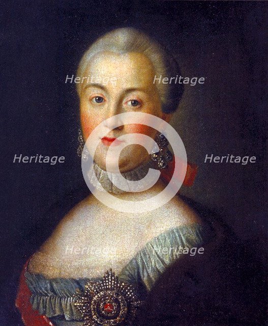 Portrait of Grand Duchess Catherine Alekseyevna, 1760. Artist: Antropov, Alexei Petrovich (1716-1795)