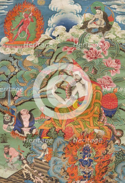 Thangka of Abhayakaragupta, 19th century. Creator: Tibetan culture.