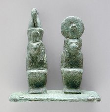 Double Figurine of Hawk and Lion Deities, Late Period-Ptolemaic Period (711-30 BCE) or later. Creator: Unknown.
