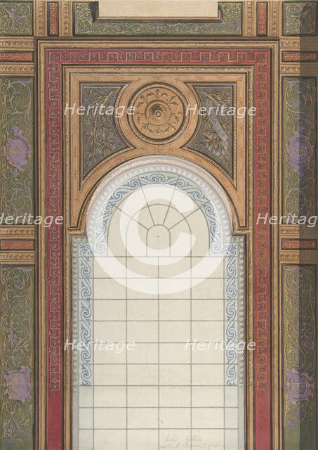 Gallery Ceiling Design, Hôtel Cottier, 1867. Creators: Jules-Edmond-Charles Lachaise, Eugène-Pierre Gourdet.