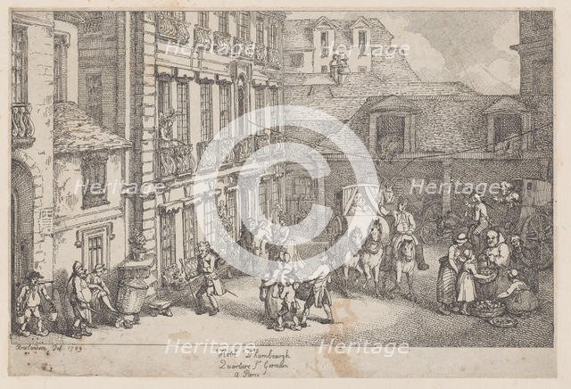 Hôtel d'Hambourgh, Quartière St. Germain à Paris, 1789., 1789. Creator: Thomas Rowlandson.