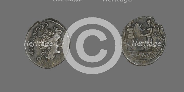 Quinarius (Coin) Depicting the God Apollo, about 97 BCE. Creator: Unknown.