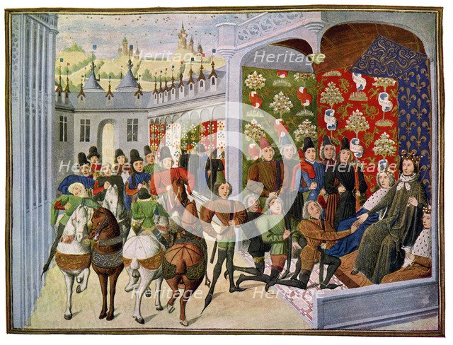 'King Henry VI of France Receives the English Envoys', 15th Century.Artist: Master of the Harley Froissart