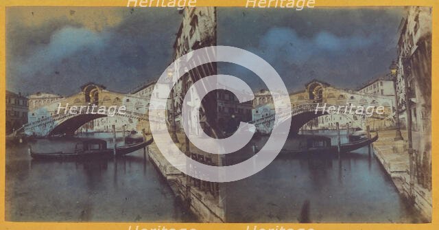 Rialto Bridge, Venice, about 1865. Creator: Unknown.