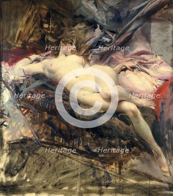 'Reclining Nude', late 19th/early 20th century. Artist: Giovanni Boldini