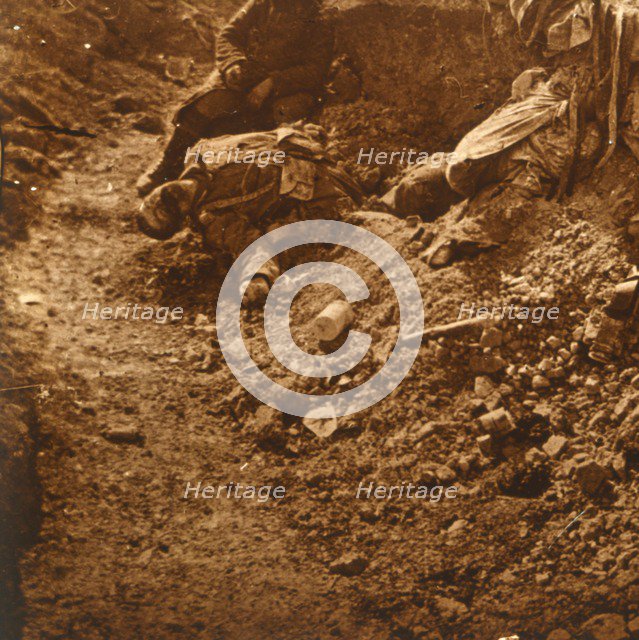 Dead body in the trenches, Perthes, northern France, c1914-c1918. Artist: Unknown.